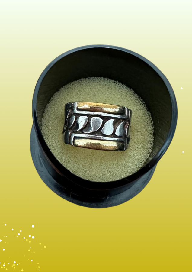 Anillo en plata y oro