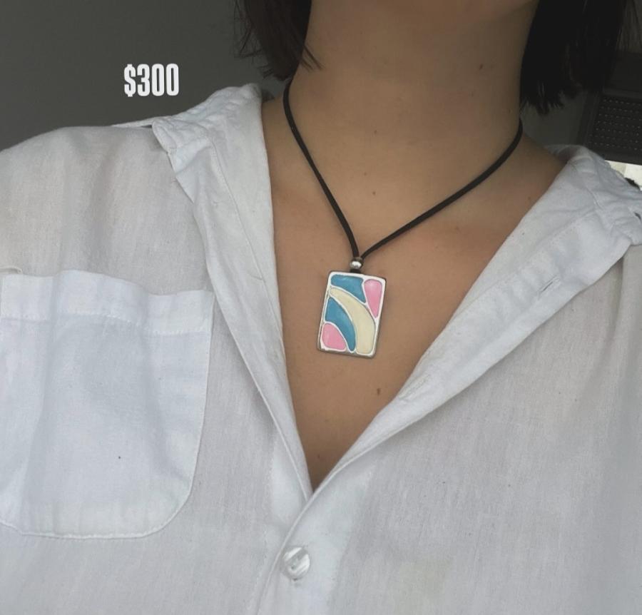 Collar tiento + dije acero 